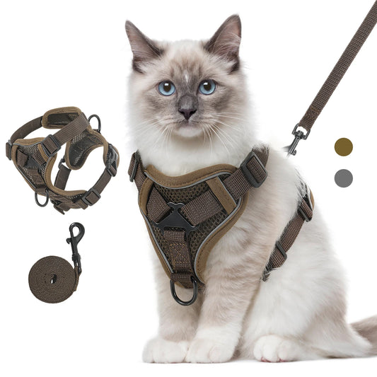 Cat Harness and Leash Set Adjustable Reflective Vest