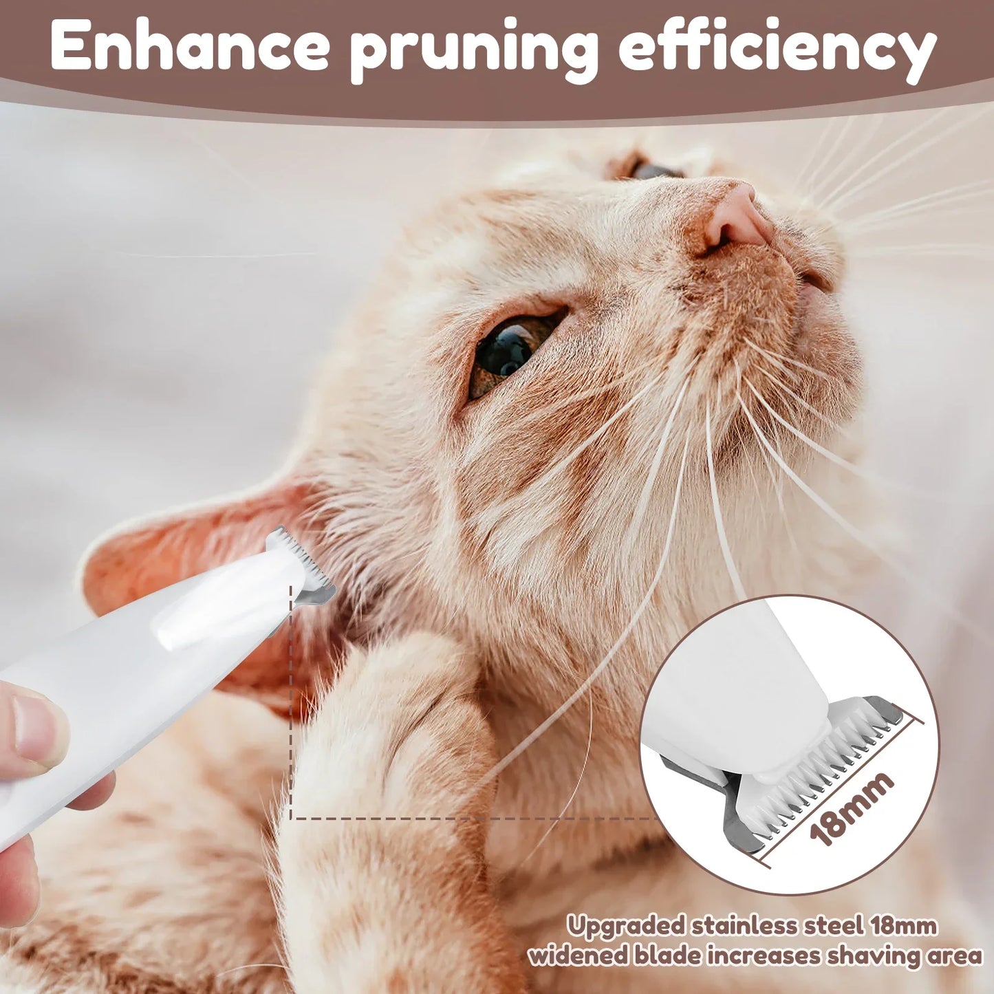 Dog Paw Trimmer with LED Light Waterproof Pet Clippers