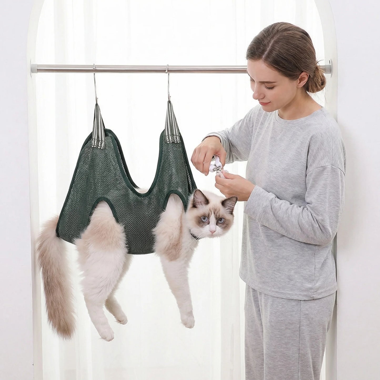 Cats Grooming Hammock Adjustable Nail Trimming Sling