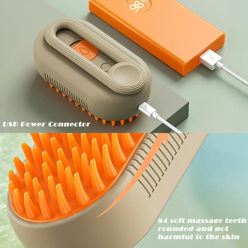 Steam Cat Brush with Spray Massage Pet Grooming Tool