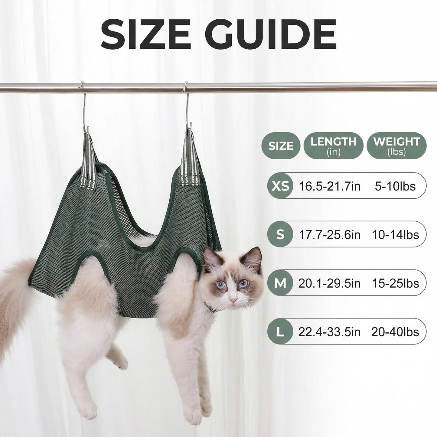 Cats Grooming Hammock Adjustable Nail Trimming Sling