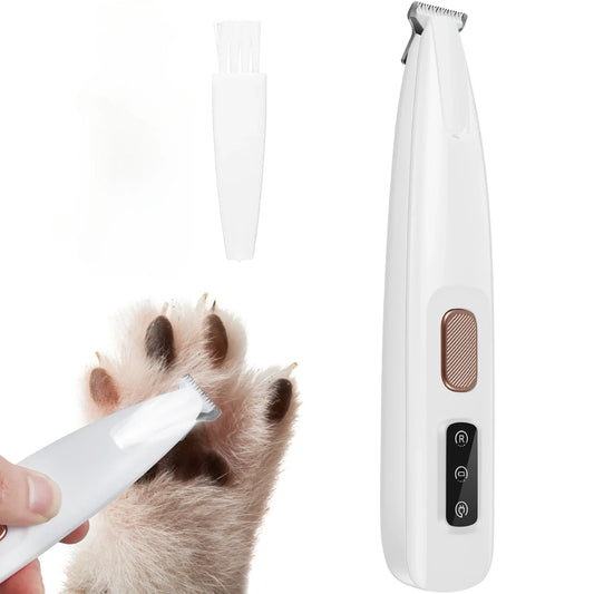 Dog Paw Trimmer with LED Light Waterproof Pet Clippers