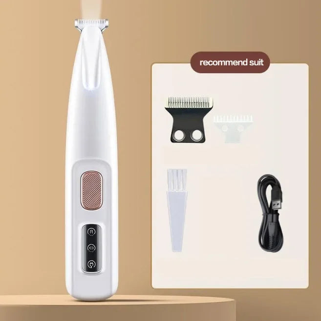 Dog Paw Trimmer with LED Light Waterproof Pet Clippers