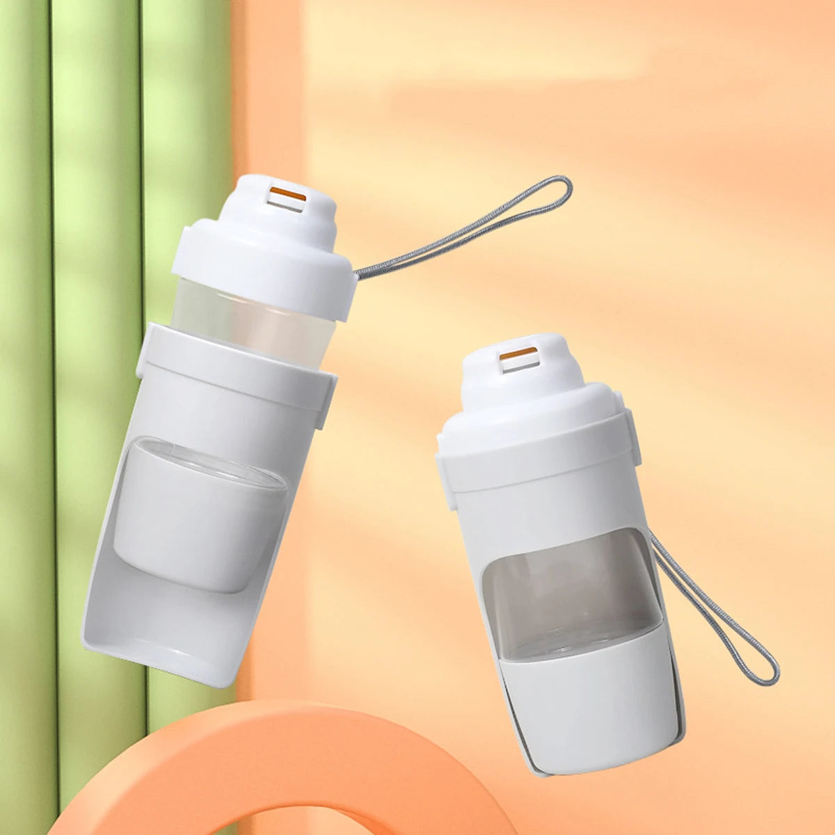 Portable Dog Water Bottle with Food Storage Travel Bowl