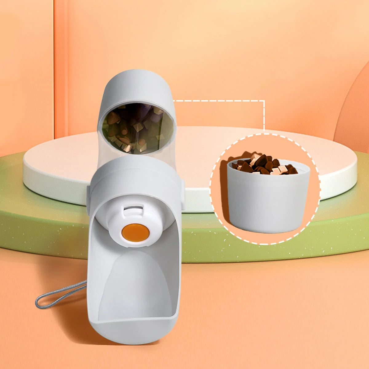 Portable Dog Water Bottle with Food Storage Travel Bowl