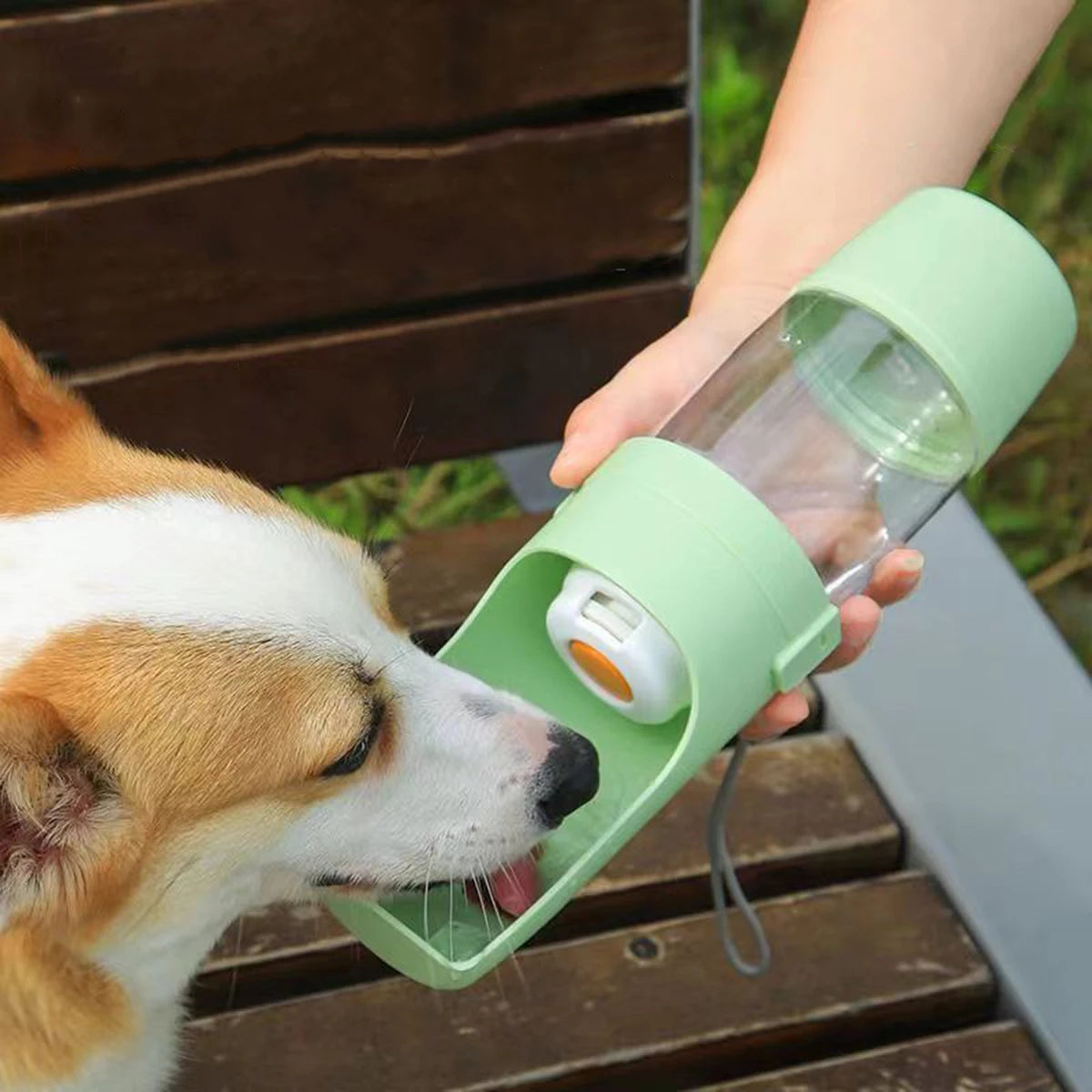 Portable Dog Water Bottle with Food Storage Travel Bowl