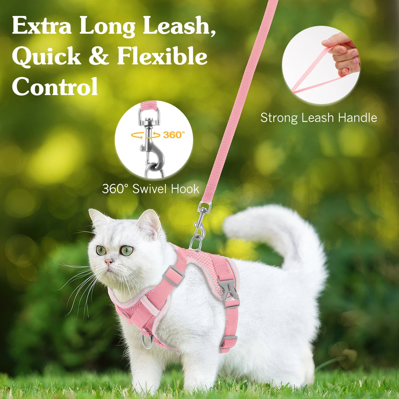 Cat Harness and Leash Set Adjustable Reflective Vest
