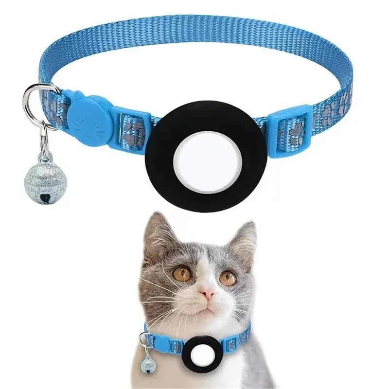 AirTag Cat Collar Reflective GPS Collar with Bell