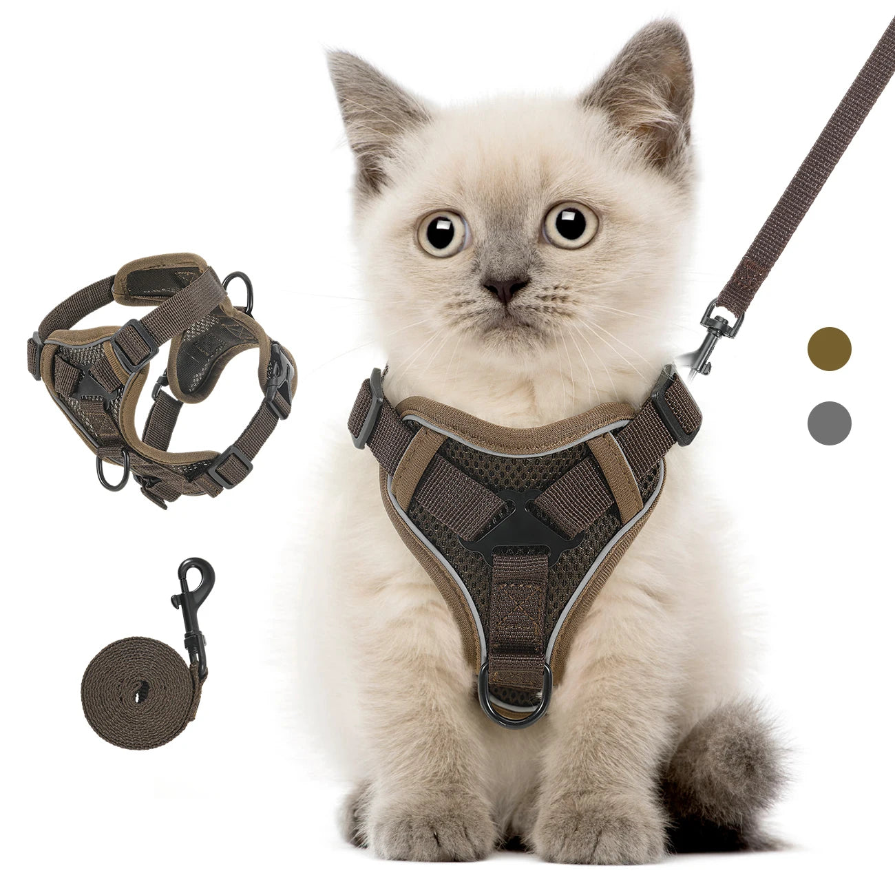 Cat Harness and Leash Set Adjustable Reflective Vest