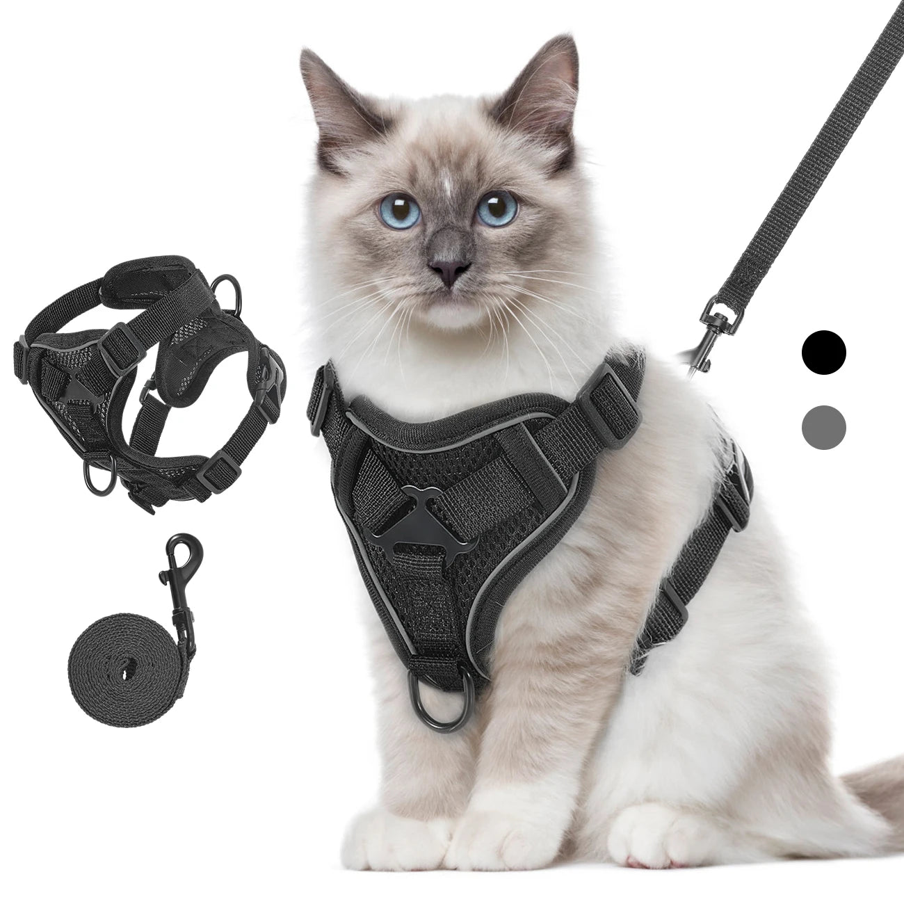 Cat Harness and Leash Set Adjustable Reflective Vest
