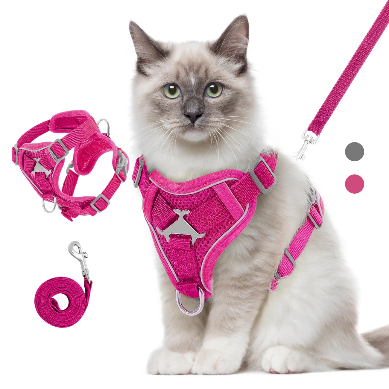 Cat Harness and Leash Set Adjustable Reflective Vest