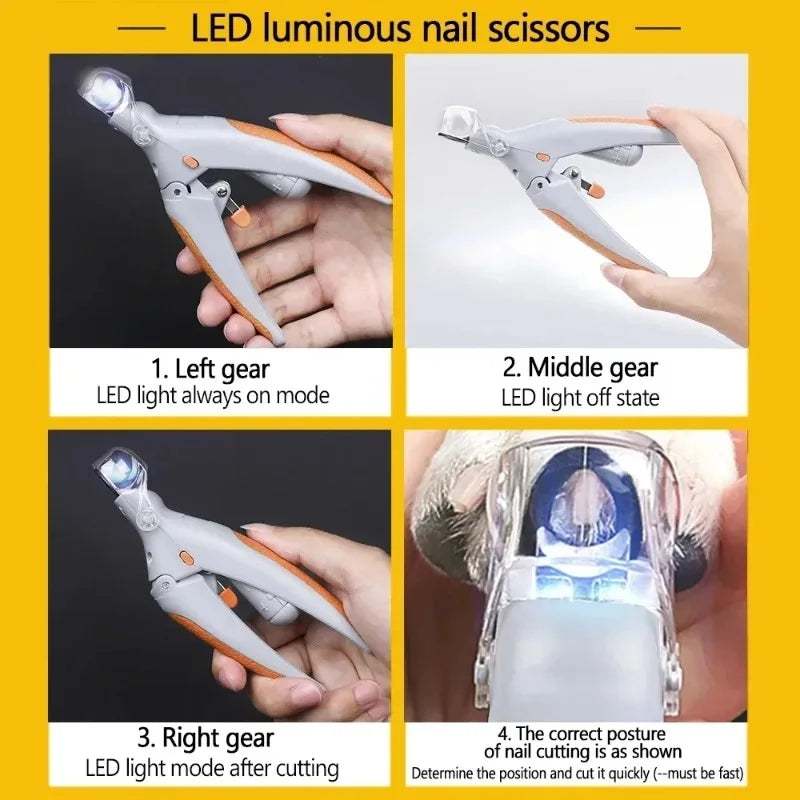 LED Pet Nail Clipper for Cats and Dogs