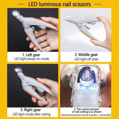 LED Pet Nail Clipper for Cats and Dogs