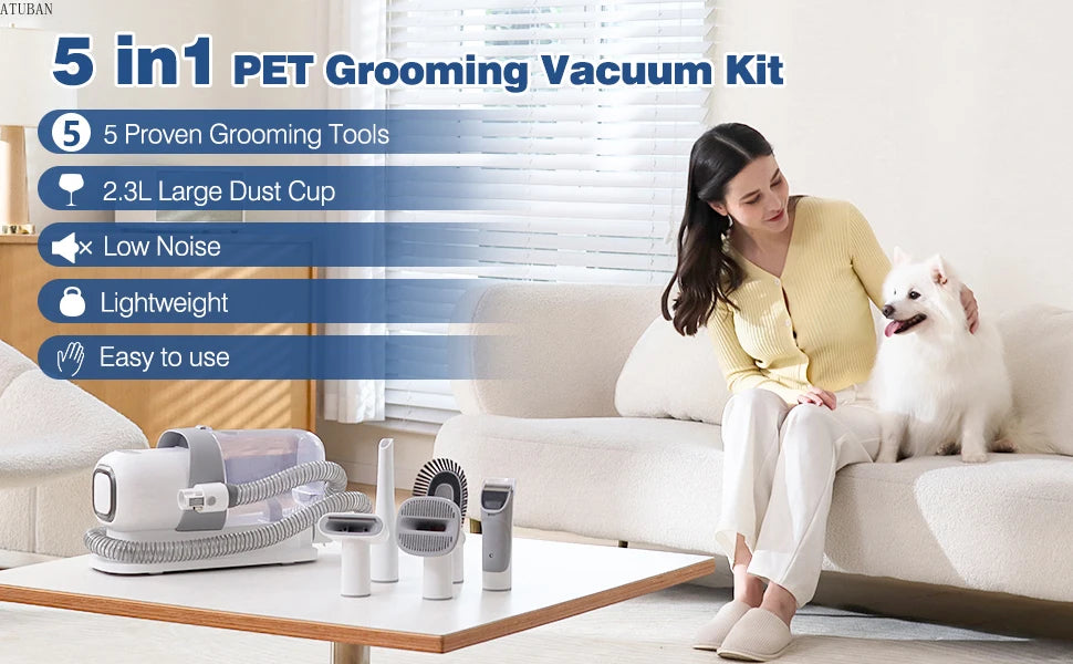 Pet Grooming Vacuum Cleaner for Dog Cat Hair Removal