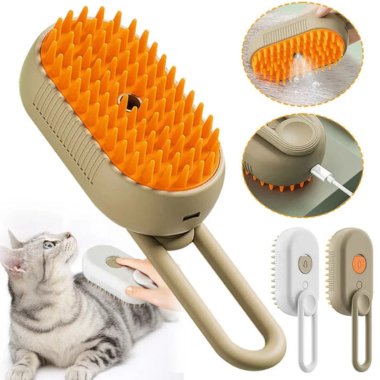 Steam Cat Brush with Spray Massage Pet Grooming Tool