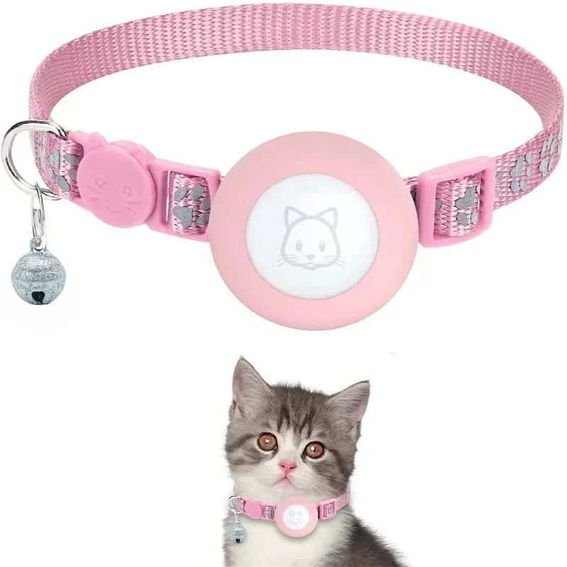 AirTag Cat Collar Reflective GPS Collar with Bell