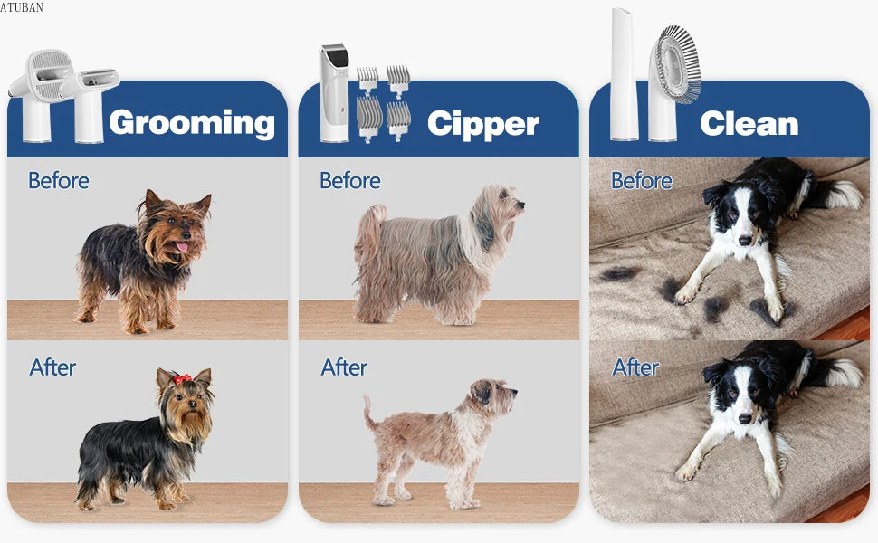 Pet Grooming Vacuum Cleaner for Dog Cat Hair Removal