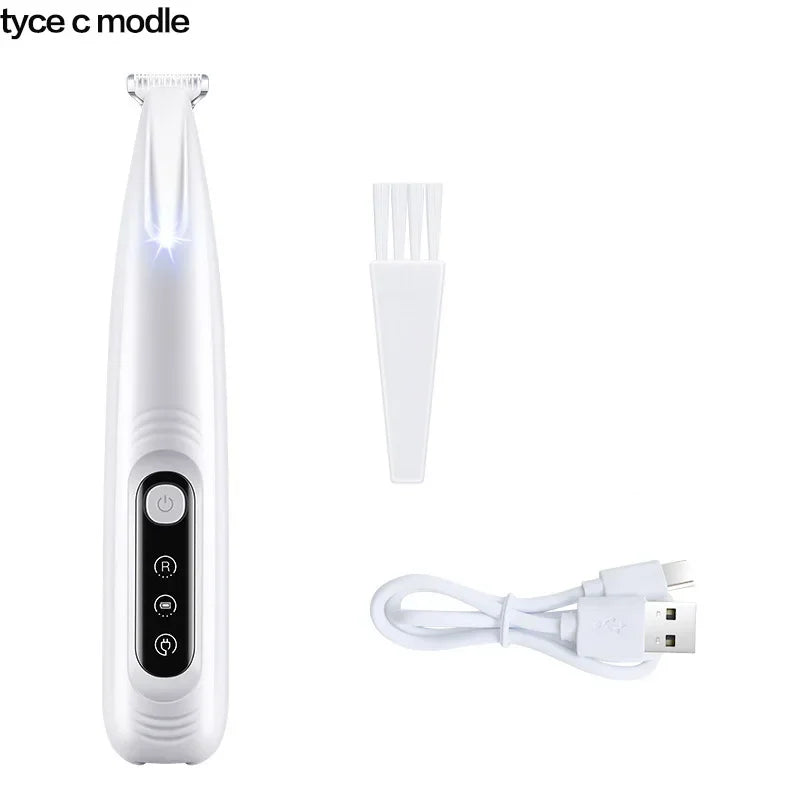 Dog Paw Trimmer with LED Light Waterproof Pet Clippers