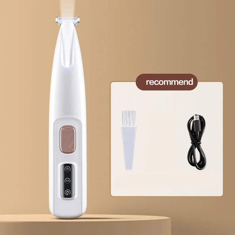 Dog Paw Trimmer with LED Light Waterproof Pet Clippers