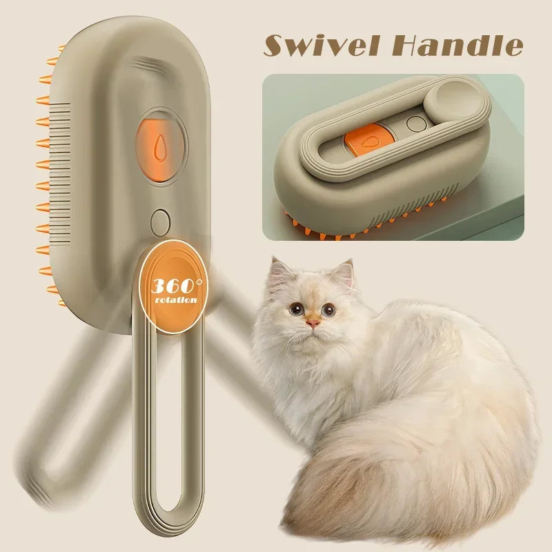 Steam Cat Brush with Spray Massage Pet Grooming Tool