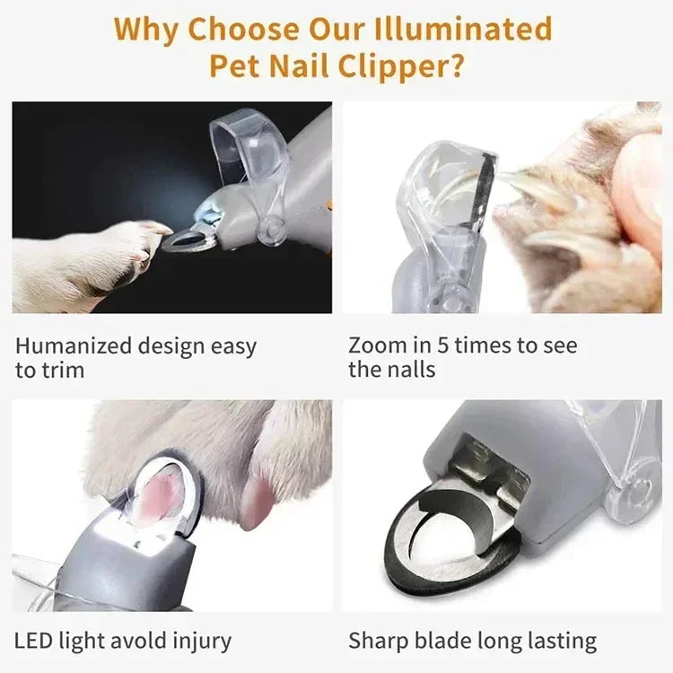 LED Pet Nail Clipper for Cats and Dogs