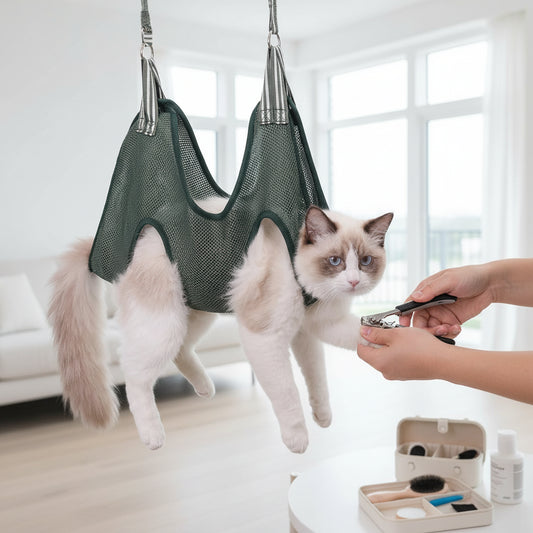 Cats Grooming Hammock Adjustable Nail Trimming Sling for Safe and Stress Free Grooming