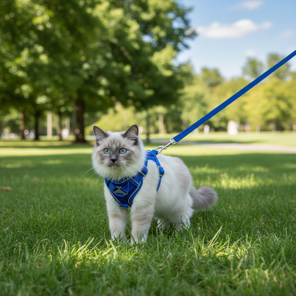 Cat Harness and Leash Set adjustable reflective vest
